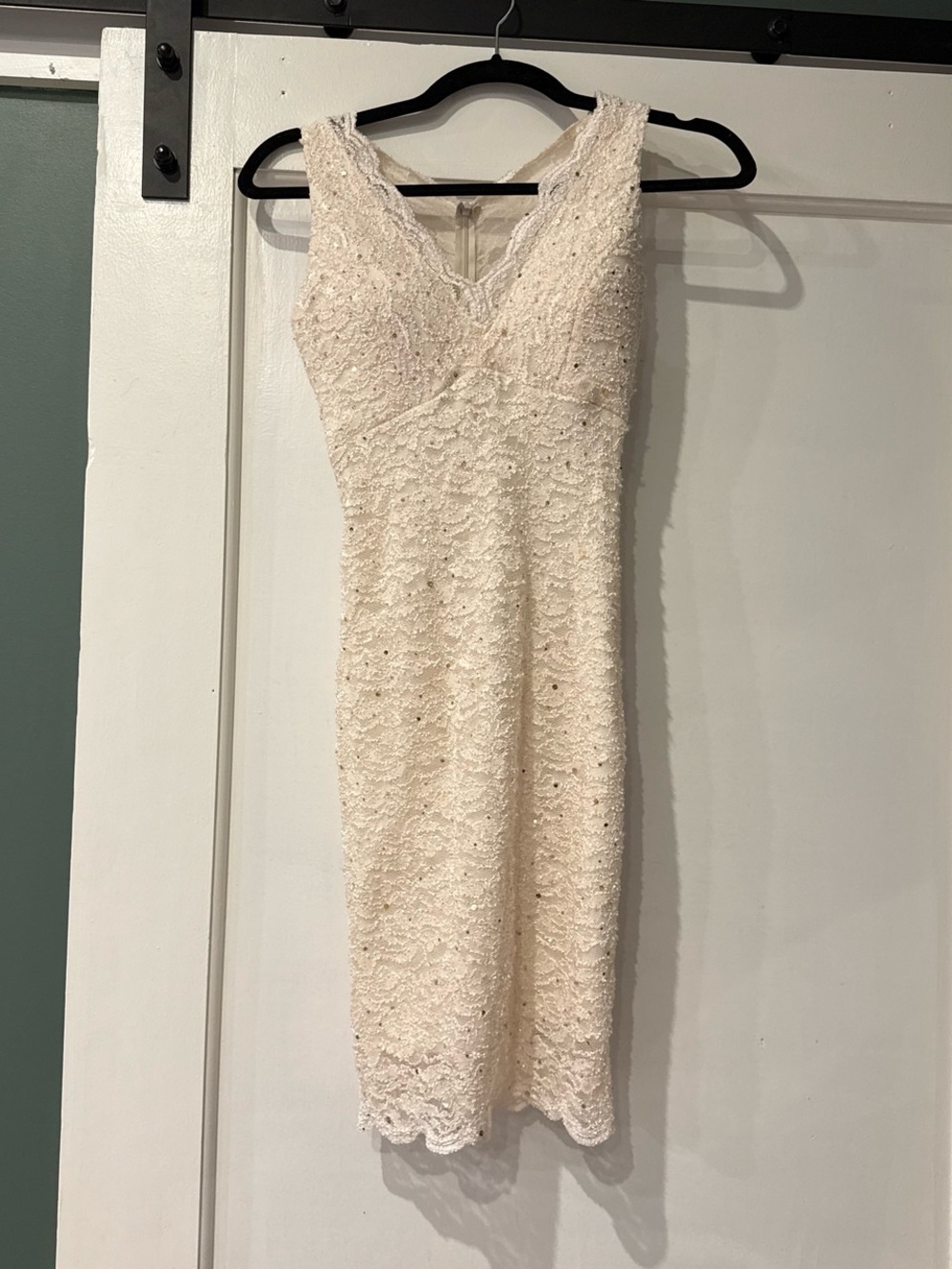 Jump Ivory Lace V-Neck Mini Dress